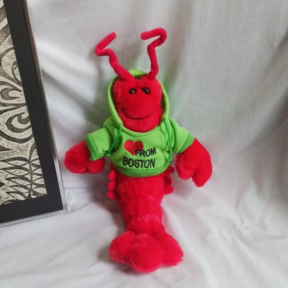 The Petting Zoo Lobster Plush Red Hoodie 17 Inch